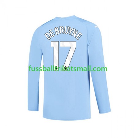 Fußballtrikots Manchester City Kevin De Bruyne 17 2023-2024 Langarm Heimtrikotsatz kaufen